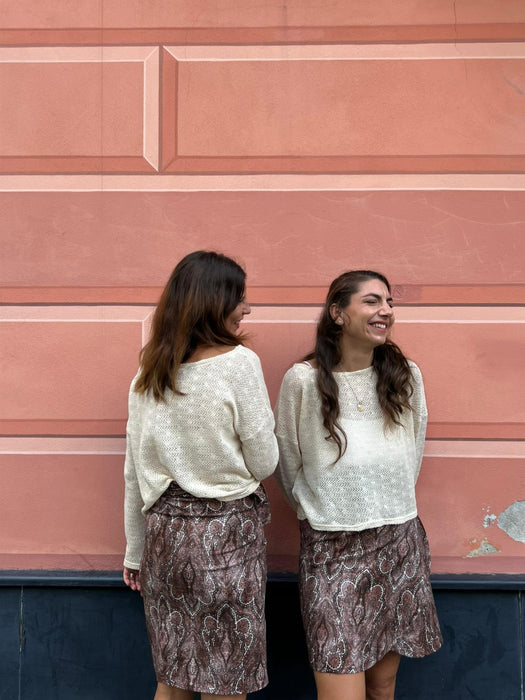 Gonna Matilda corta in fantasia damascata