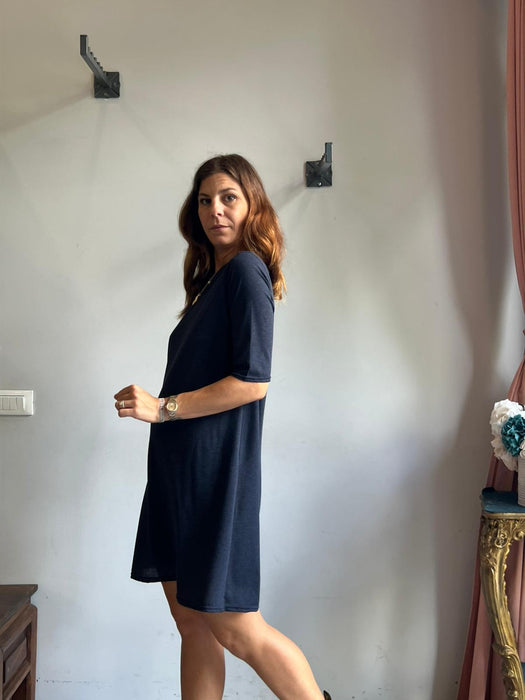 Abito Ada in jersey blu melange