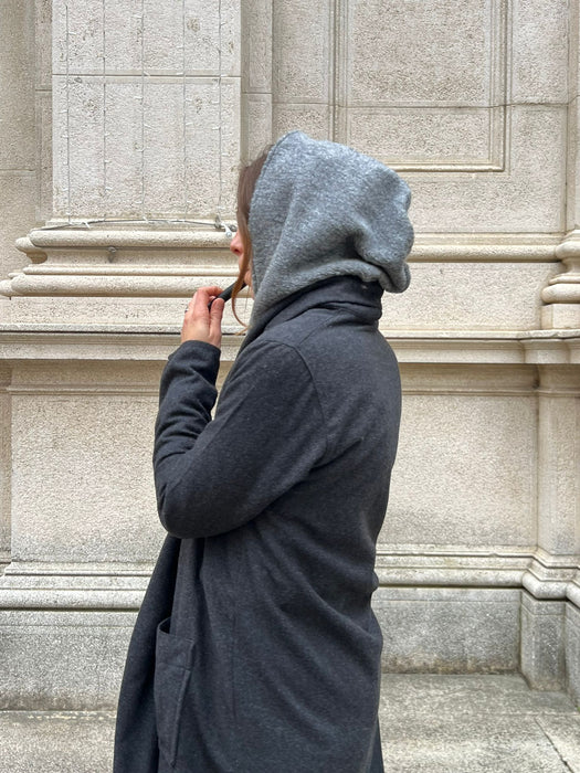 Balaclava double nero e grigio