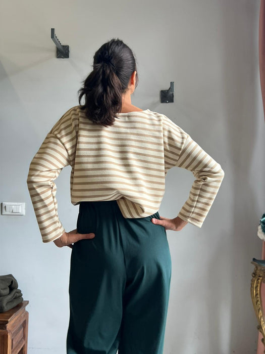 Felpa Deborah a righe panna e beige