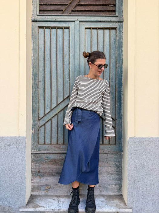 Gonna Matilda in jeans lavaggio scuro