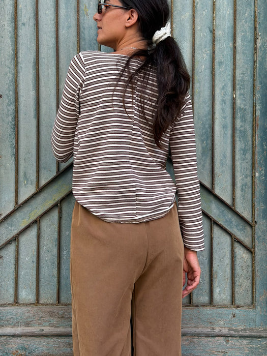 Pantaloni Mia in cupro cammello