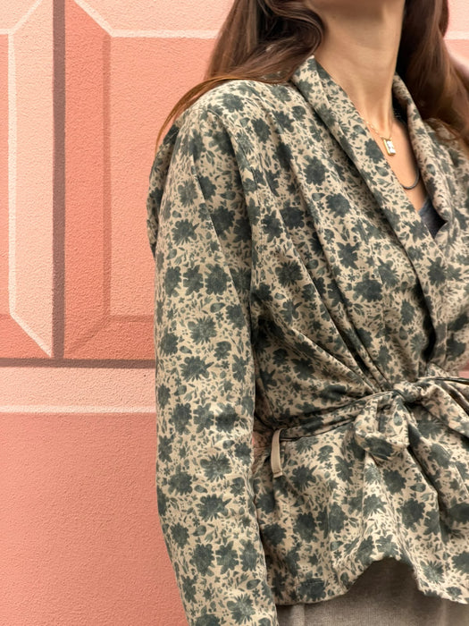 Cardigan Romeo in velluto a fiori