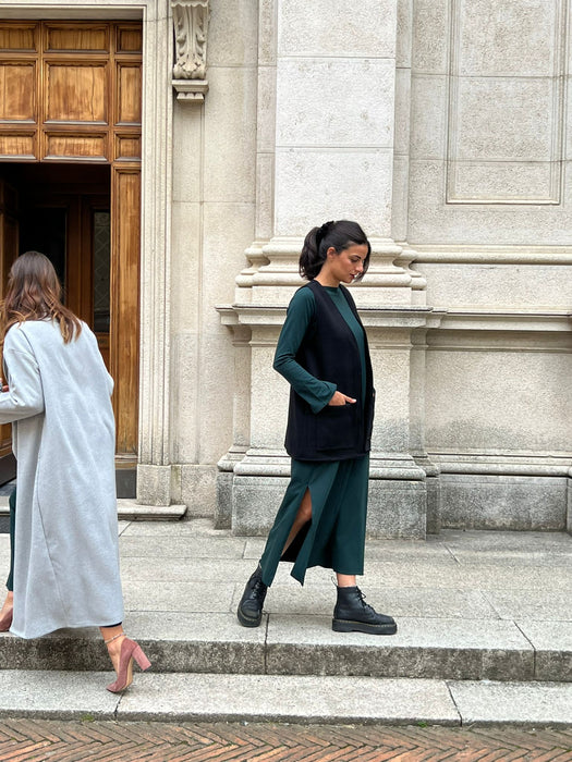 Abito Cristiana lungo verde bottiglia