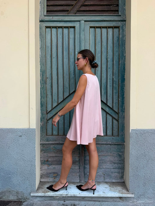 Abito Michele in viscosa rosa cipria