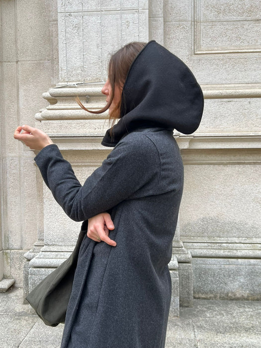 Balaclava double nero e grigio