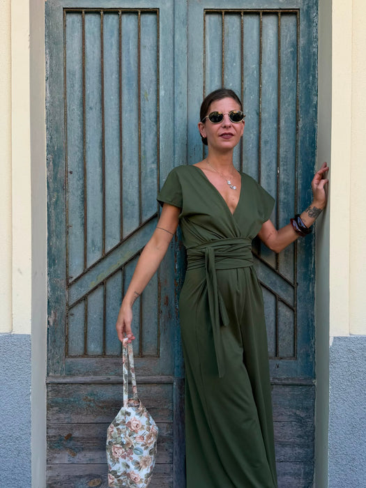 Tuta Magda in jersey verde oliva