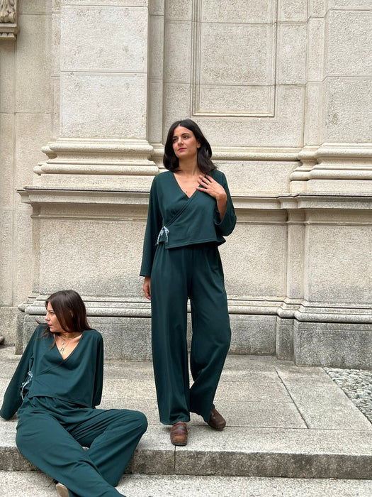 Pantaloni Mia verde bottiglia