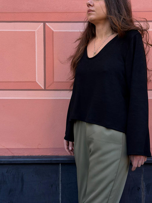 Pantaloni Mia in viscosa verde militare