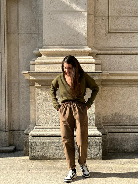 Pantaloni Asia in velluto cammello