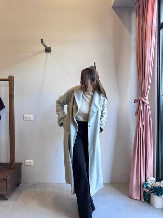 Cappotto Diletta in lana grigio chiaro