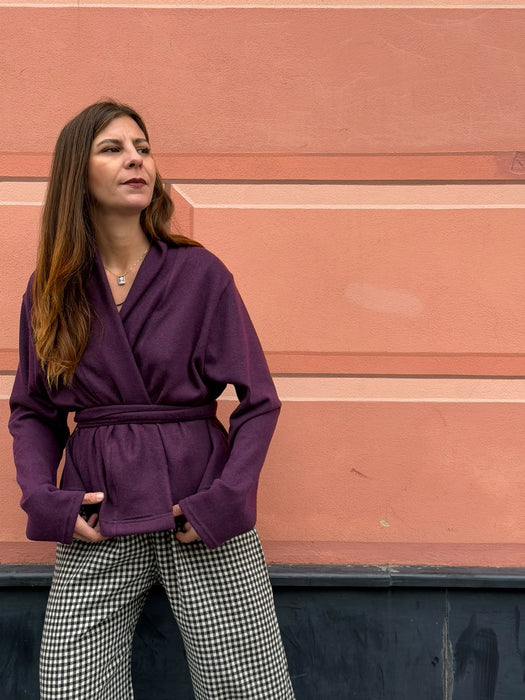 Cardigan Romeo in cashmere viola