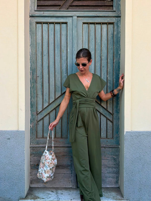 Tuta Magda in jersey verde oliva