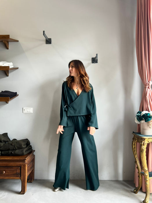 Pantaloni Mia verde bottiglia