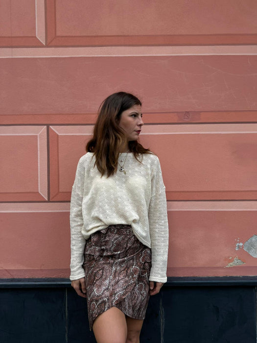 Gonna Matilda corta in fantasia damascata