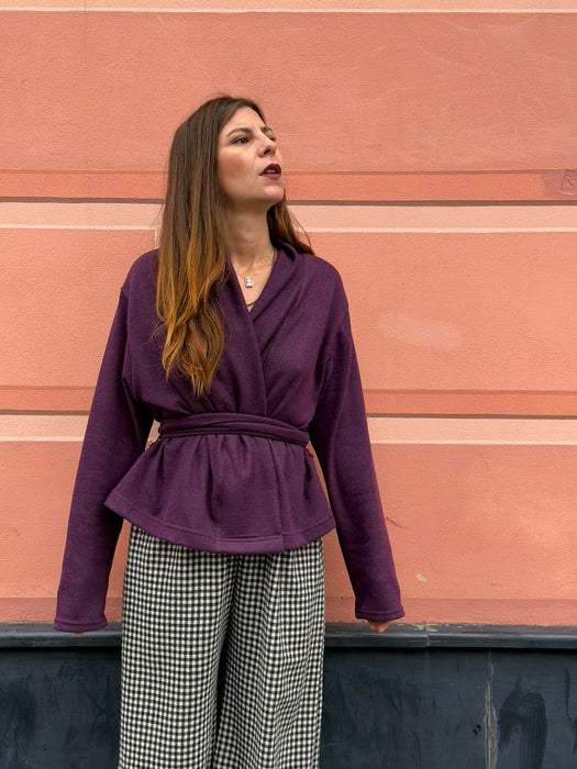 Cardigan Romeo in cashmere viola