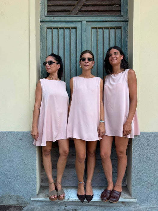 Abito Michele in viscosa rosa cipria