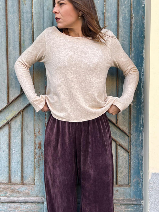 Maglia Basica burro mélange