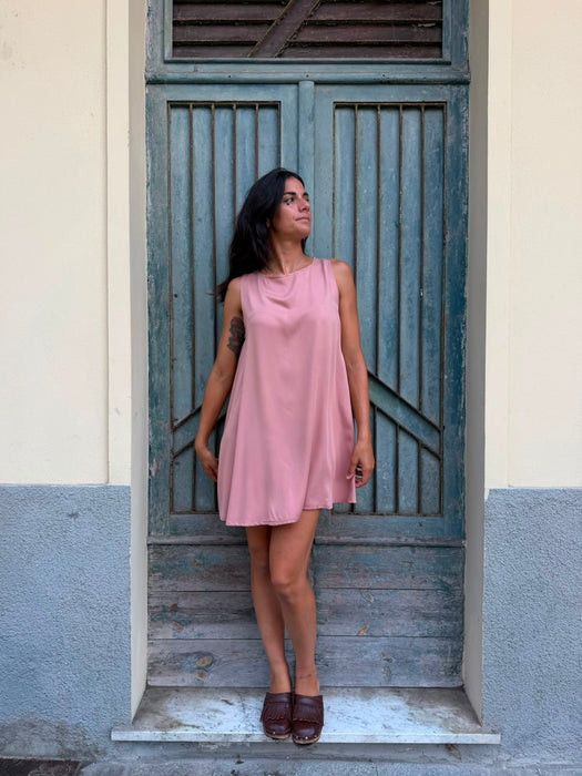 Abito Michele in viscosa rosa antico