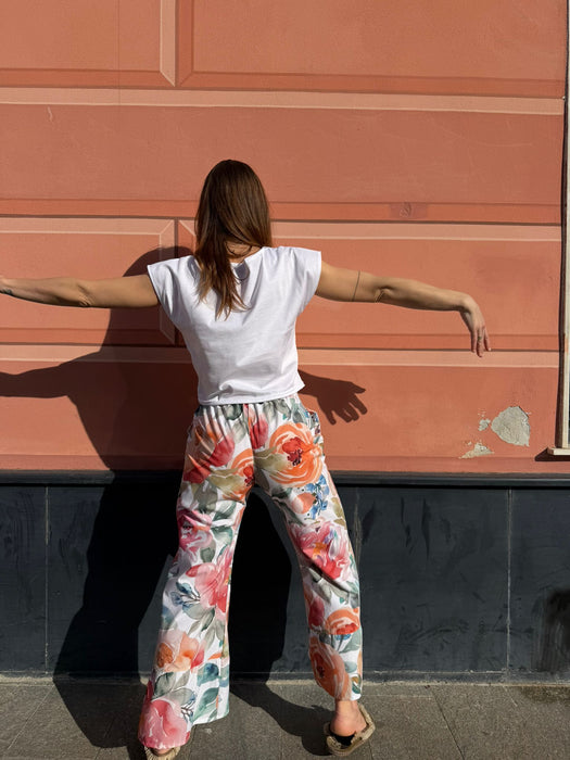 Pantaloni Ines in fantasia fiorata
