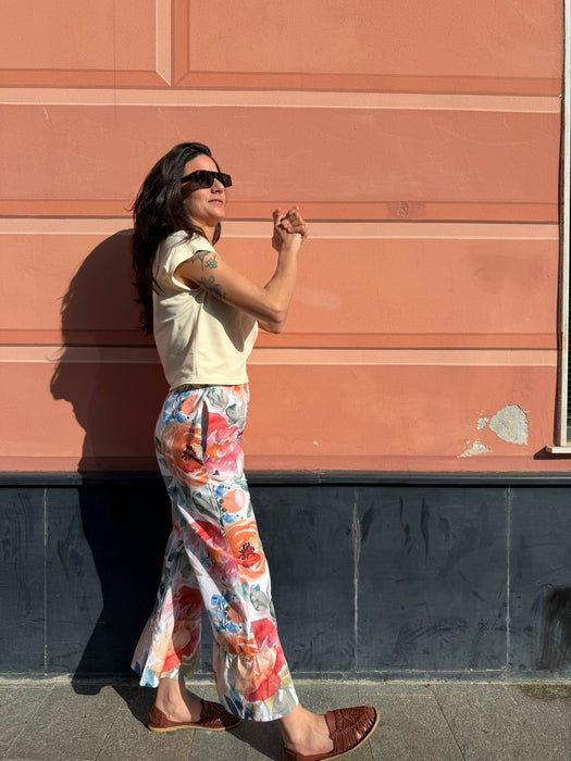 Pantaloni Ines in fantasia fiorata