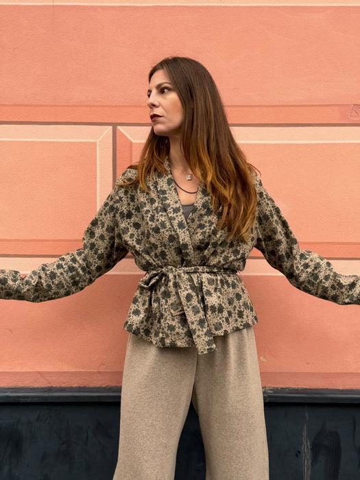 Cardigan Romeo in velluto a fiori