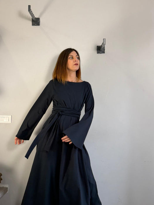 Abito Osvaldo lungo blu navy