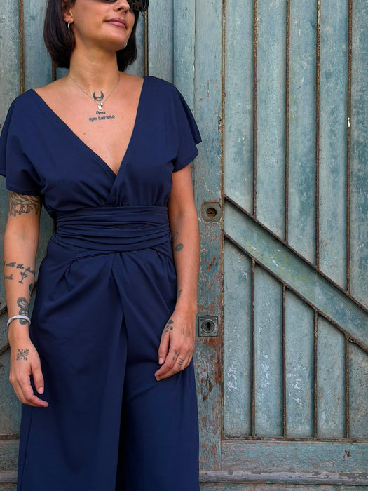 Tuta Magda in jersey blu notte