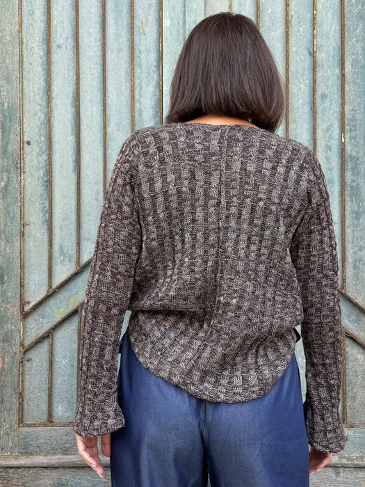 Maglia Cristiana in lana marrone mèlange