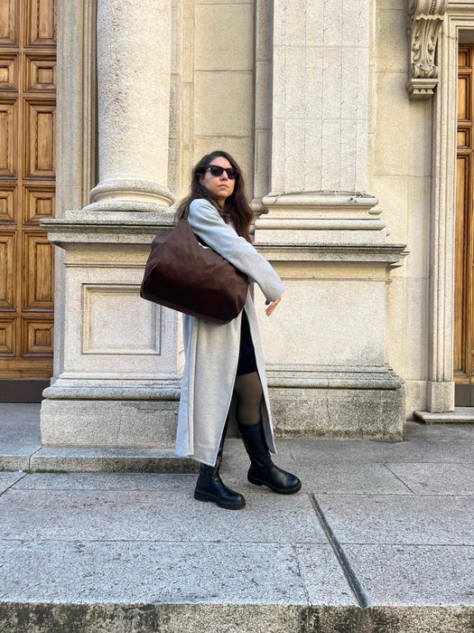 Borsa in velluto marrone