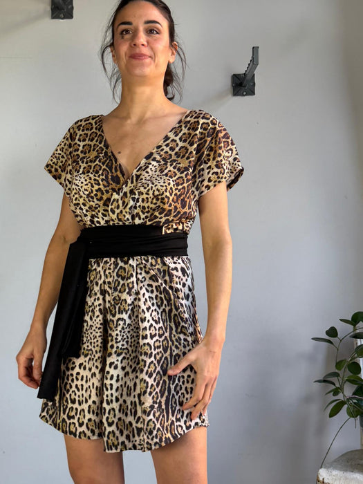 Abito corto Magda leopardato
