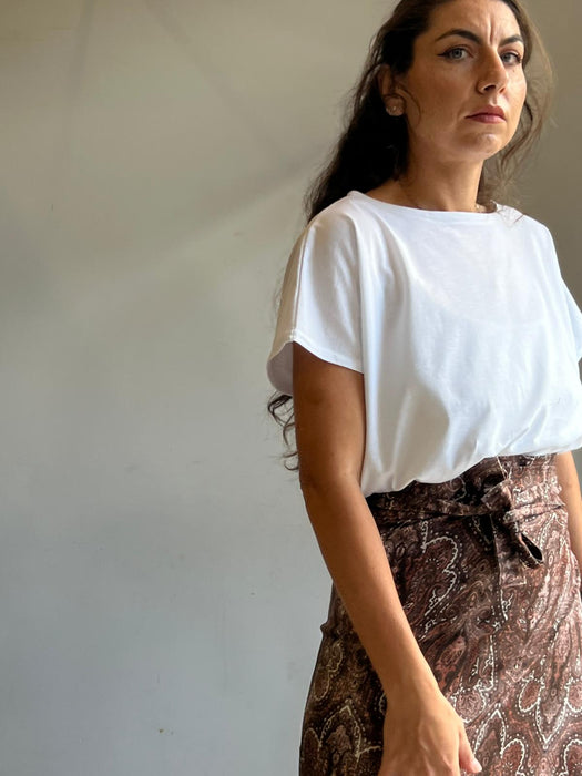 Gonna Matilda corta in fantasia damascata