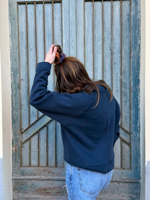 Felpa Alice in cotone blu navy