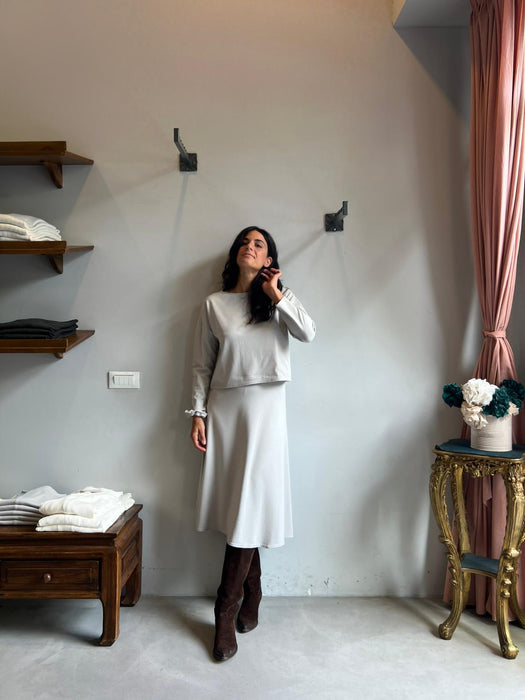 Gonna Costanza in punto Milano grigio perla