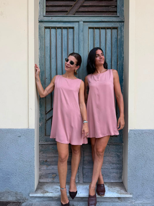 Abito Michele in viscosa rosa antico