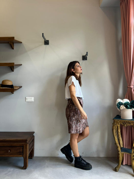 Gonna Matilda corta in fantasia damascata