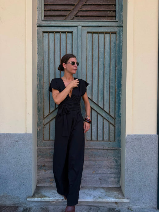 Tuta Magda in jersey nero