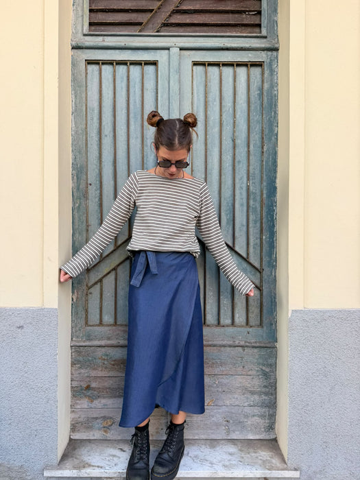 Gonna Matilda in jeans lavaggio scuro