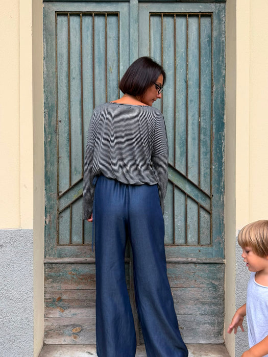 Maglia Carolina a righe grigie e nere