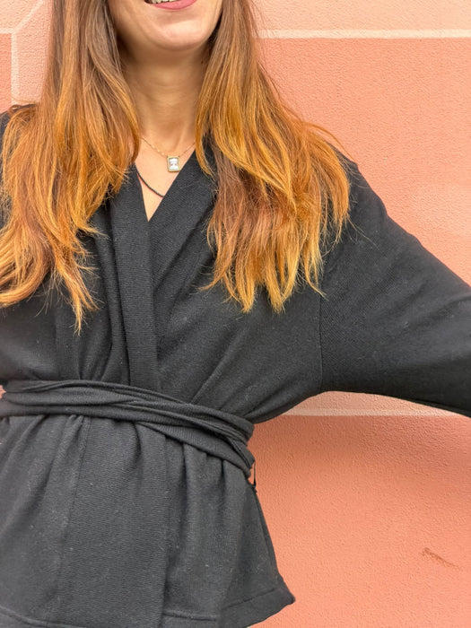 Cardigan Romeo in cashmere nero