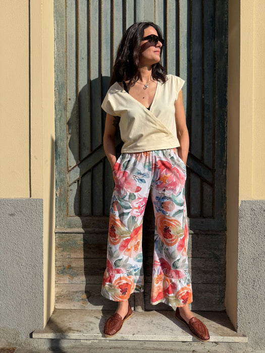 Pantaloni Ines in fantasia fiorata