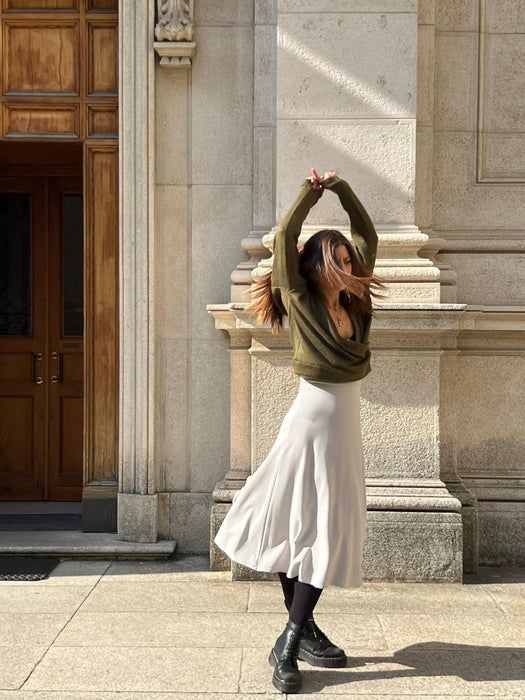 Gonna Costanza in punto Milano grigio perla