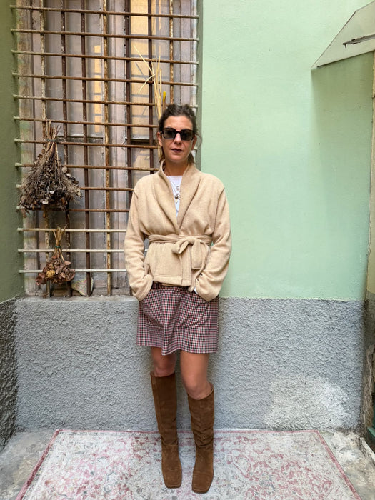 Cardigan Romeo in lana beige