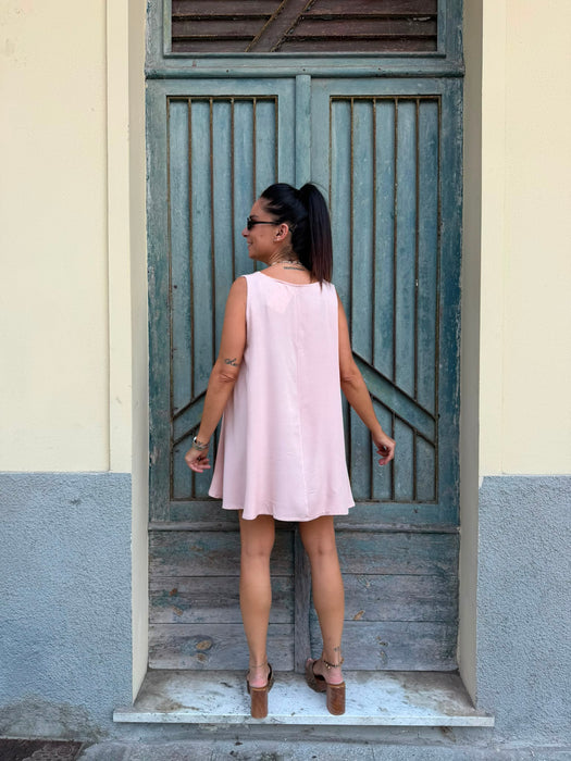 Abito Michele in viscosa rosa cipria