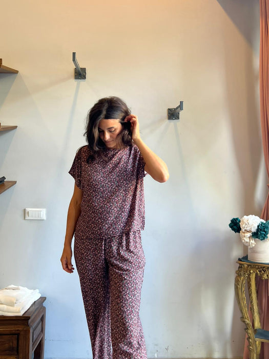 Pantaloni Mia in viscosa a fiori