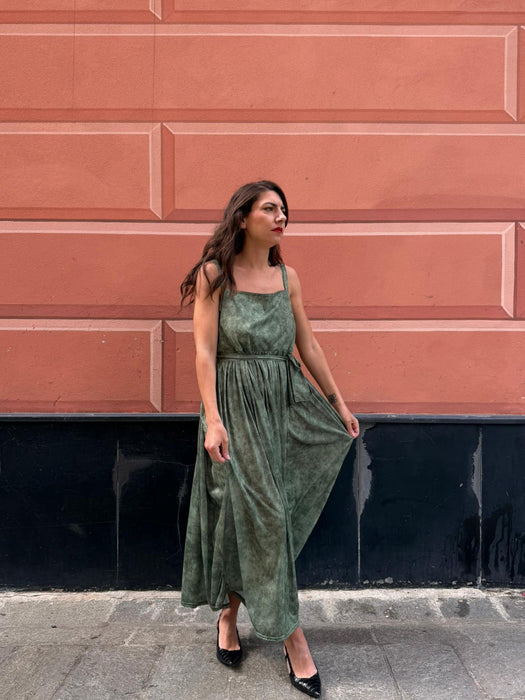 Abito Barbara in jersey verde
