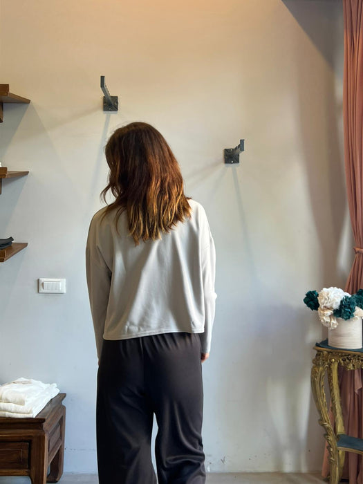 Maglia Deborah in punto Milano color ghiaccio