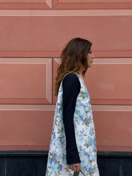 Abito Emilia a fiori azzurri