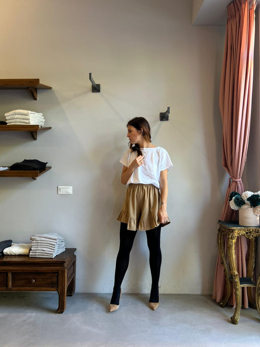 Pantagonna Itana in gabardine di lana biscotto