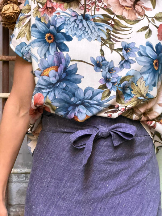 T-shirt Scatoletta in viscosa a fiori